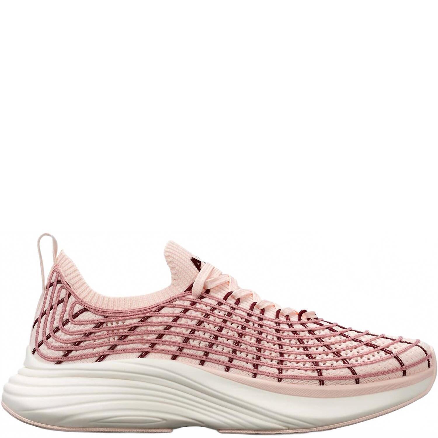 New Apl Women's Techloom Zipline Shoe In Creme / Damask / Burgundy